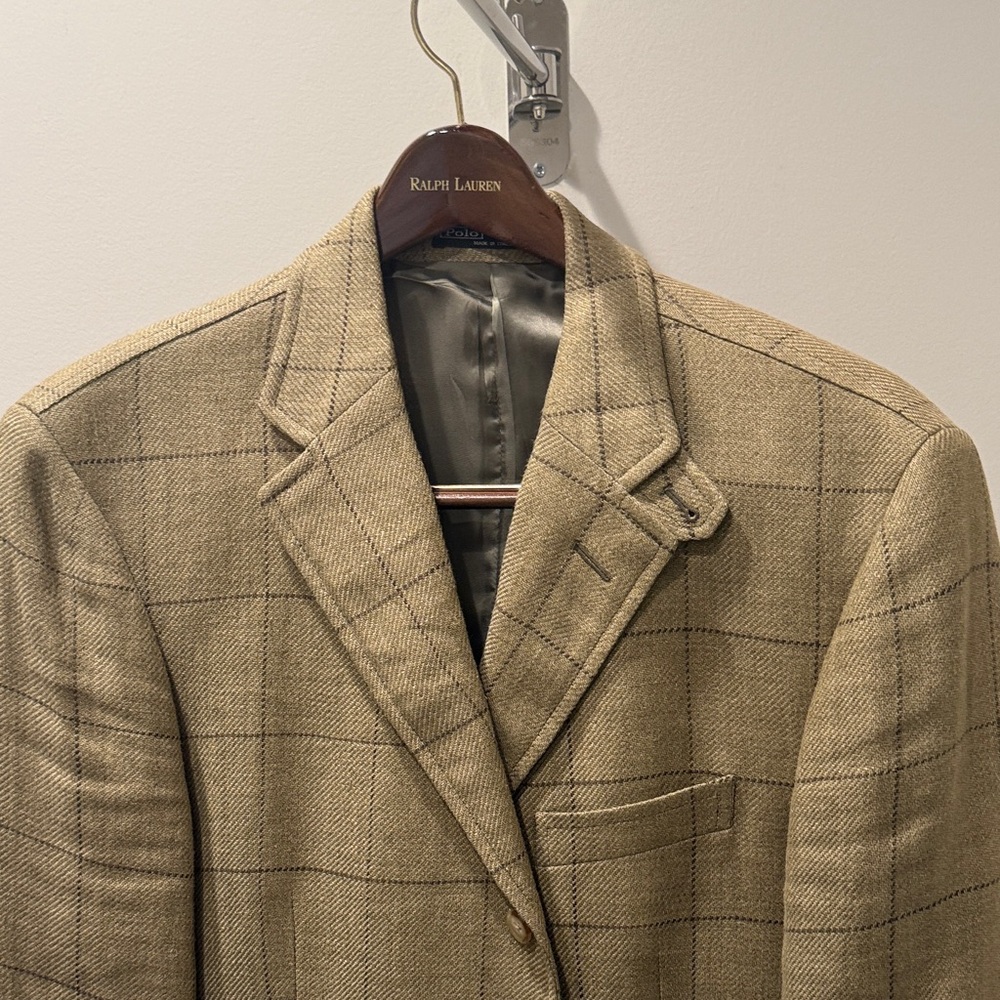 Ralph Lauren Beige Checkered Men's Blazer